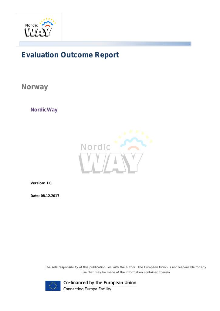 Forsiden av dokumentet Evaluation Outcome Report