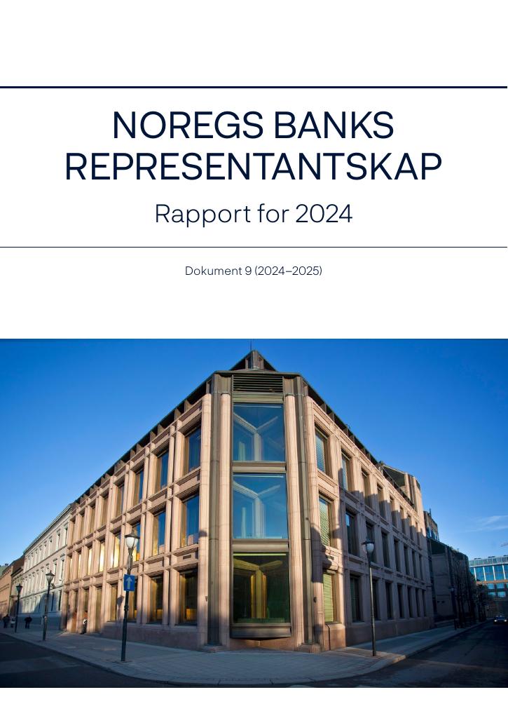 Forsiden av dokumentet Noreg Banks representantskap rapport til Stortinget for 2024