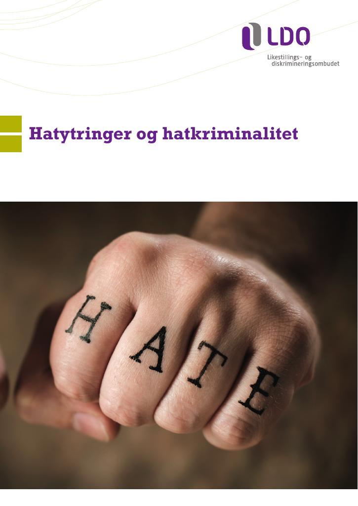 Forsiden av dokumentet Hatytringer og hatkriminalitet