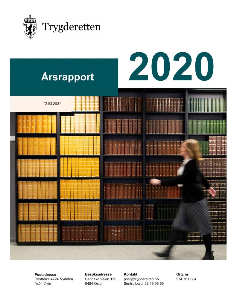 Forsiden av dokumentet Årsrapport Trygderetten 2020