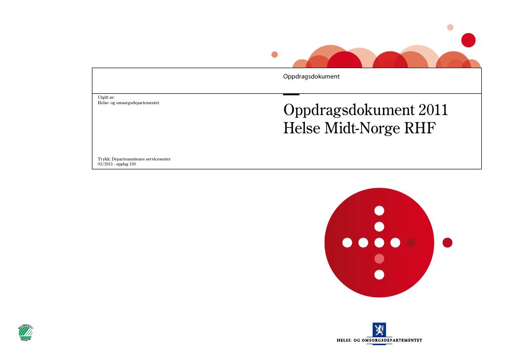 Forsiden av dokumentet Oppdragsdokument Helse Midt-Norge RHF 2011