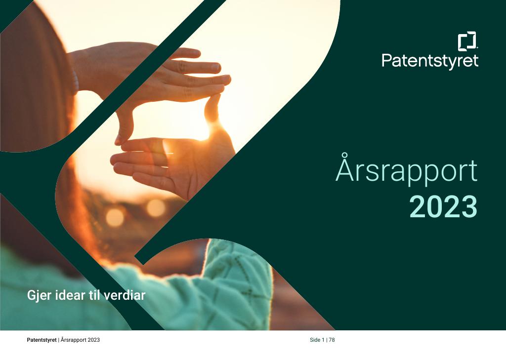 Forsiden av dokumentet Årsrapport Patentstyret 2023