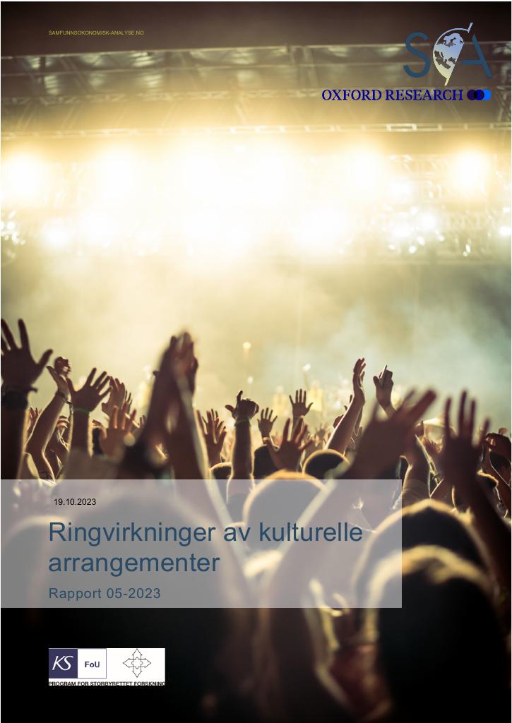 Forsiden av dokumentet Ringvirkninger av kulturelle arrangementer