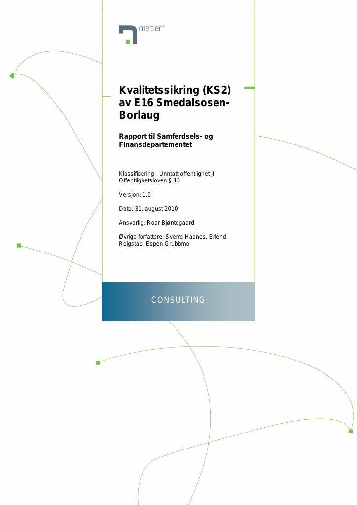 Forsiden av dokumentet E16 Smedalsosen - Borlaug