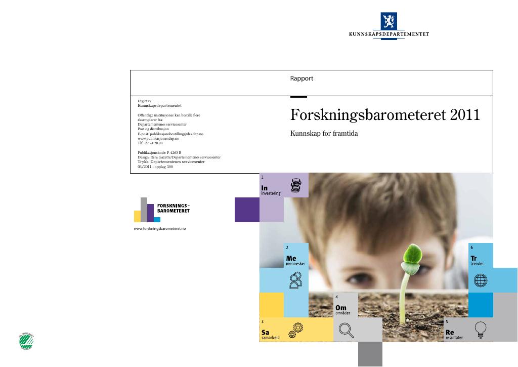 Forsiden av dokumentet Forskningsbarometeret 2011