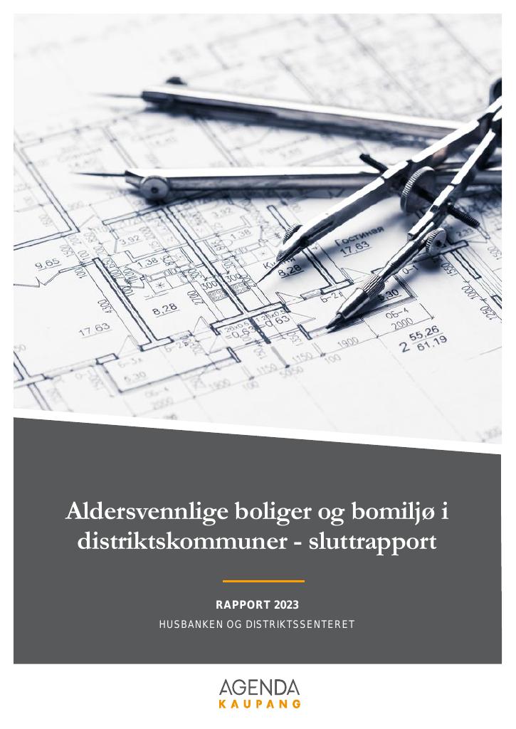 Forsiden av dokumentet Aldersvennlige boliger og bomiljø i distriktskommuner - sluttrapport