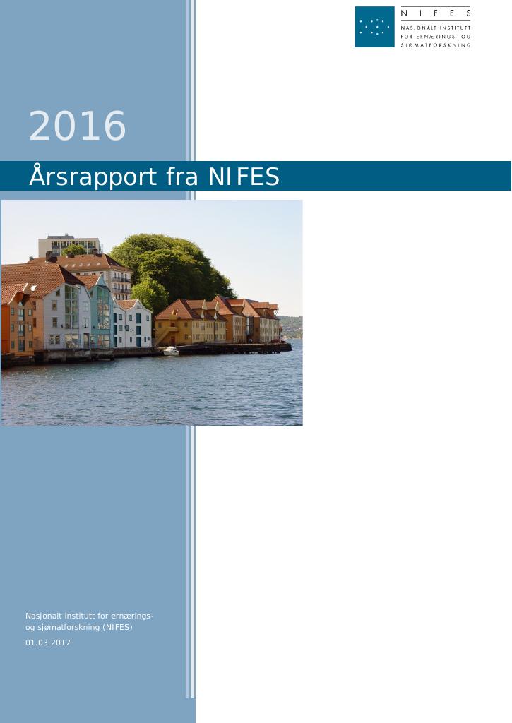 Forsiden av dokumentet Årsrapport NIFES 2016