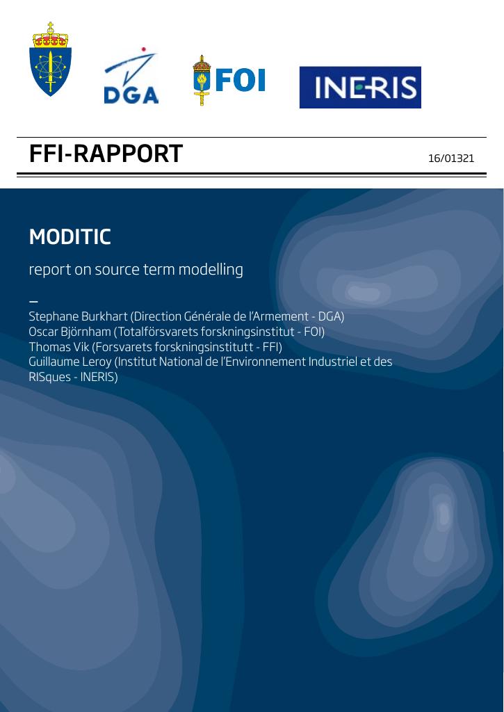 Forsiden av dokumentet MODITIC - report on source term modelling