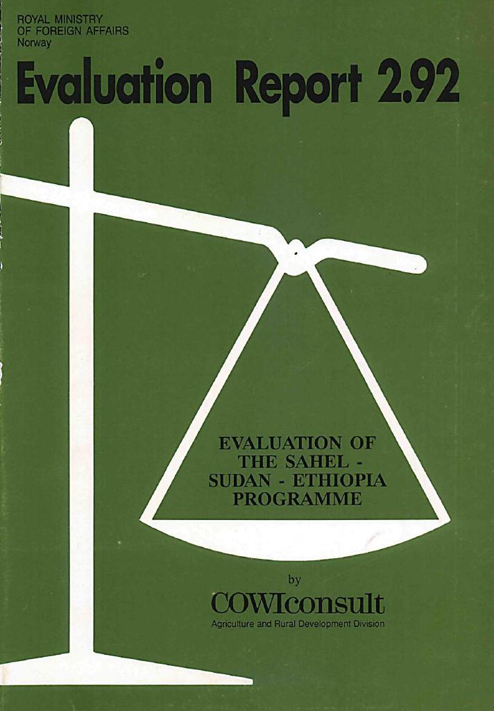 Forsiden av dokumentet Evaluation of the Sahel-Sudan-Ethiopia Programme 1986-90