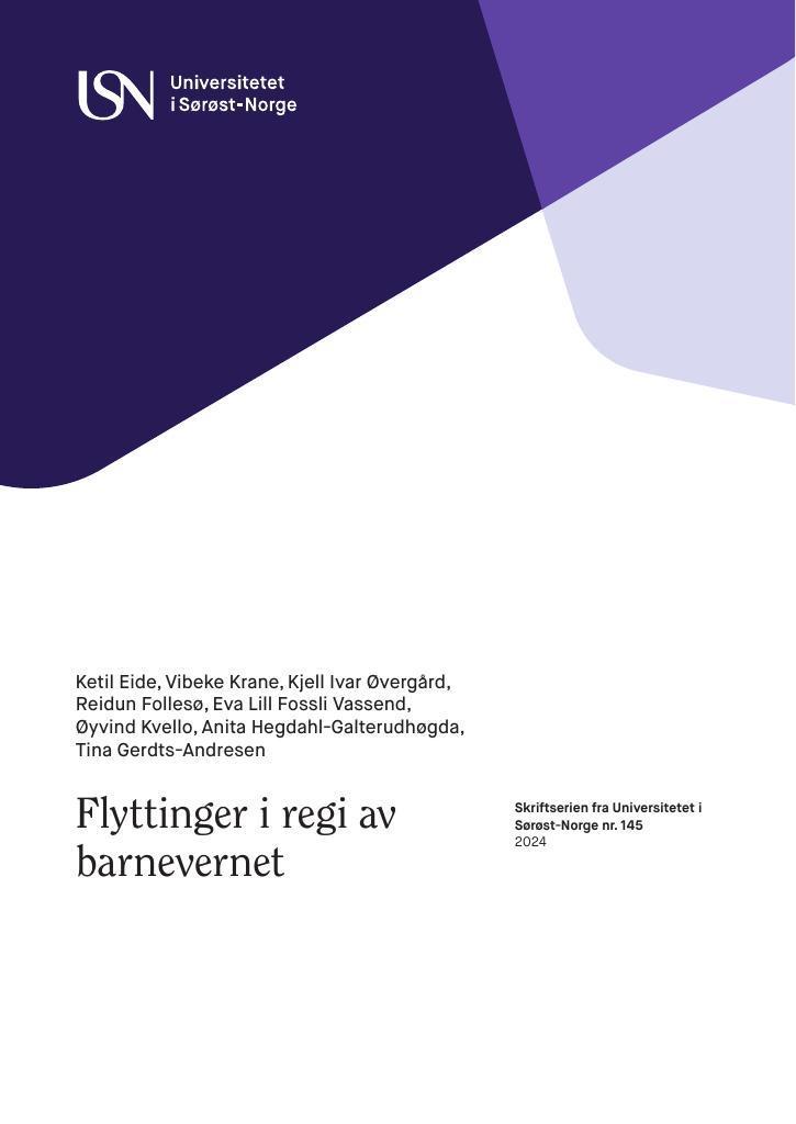 Forsiden av dokumentet Flyttinger i regi av barnevernet