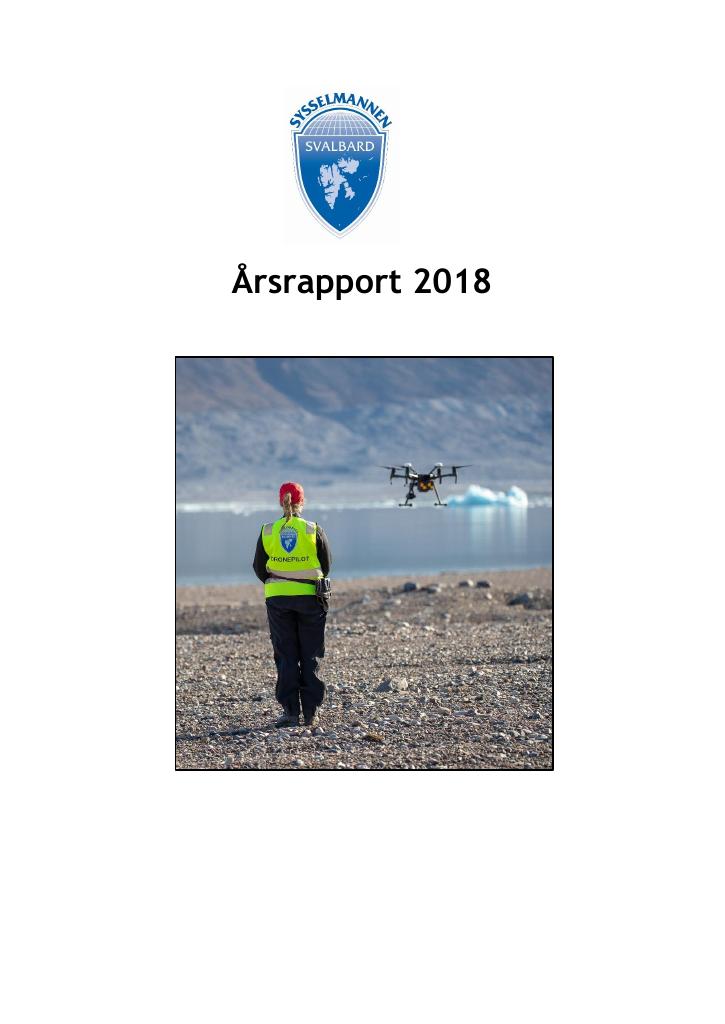 Forsiden av dokumentet Årsrapport Sysselmesteren på Svalbard 2018