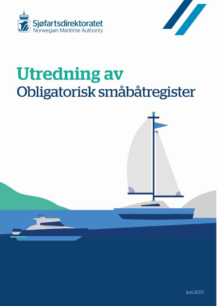 Forsiden av dokumentet Utredning av obligatorisk småbåtregister