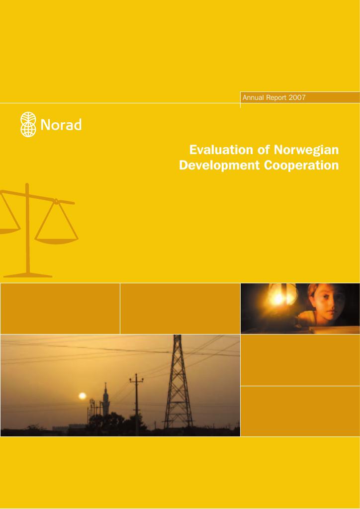 Forsiden av dokumentet Annual Report 2007 Evaluation of Norwegian Development Cooperation