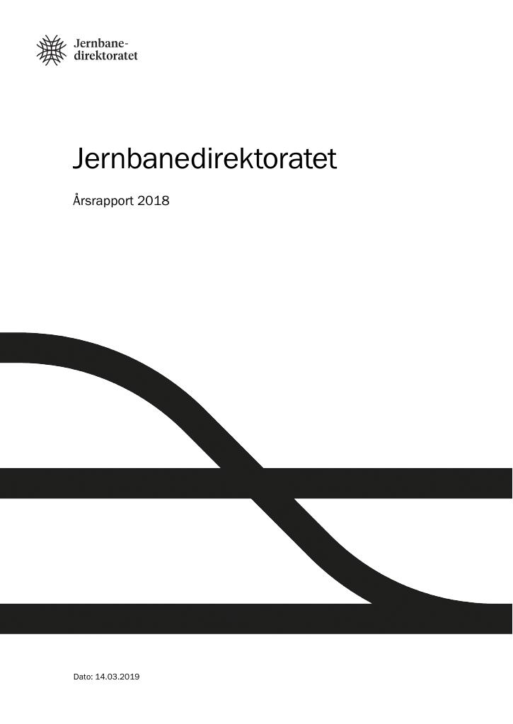 Forsiden av dokumentet Årsrapport Jernbanedirektoratet 2018