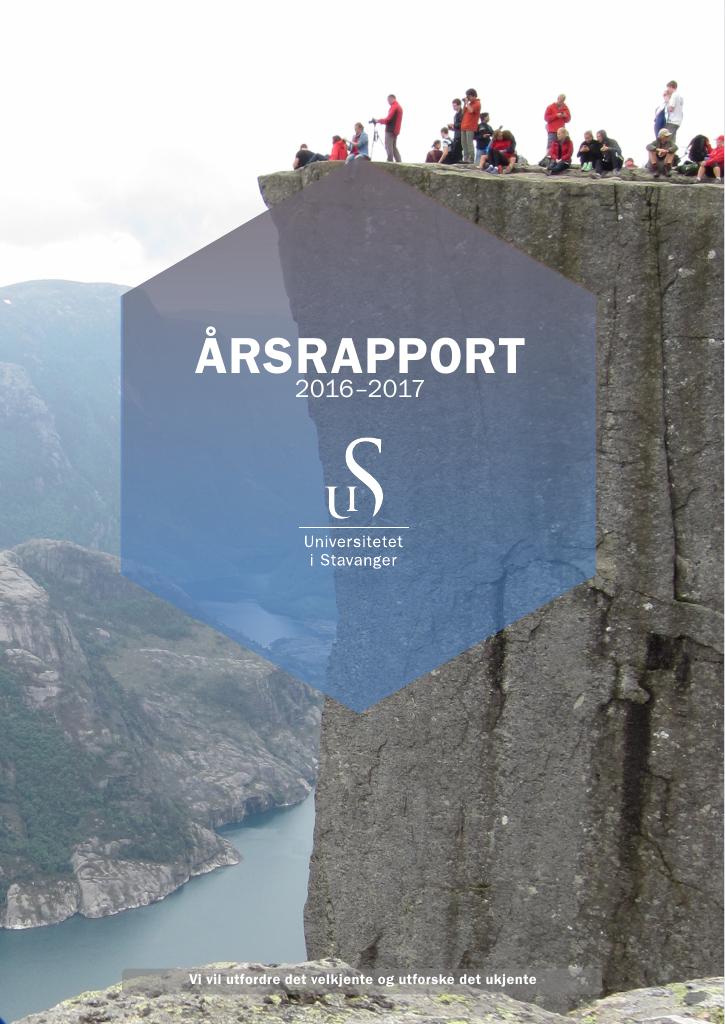 Forsiden av dokumentet Årsrapport Universitetet i Stavanger 2016