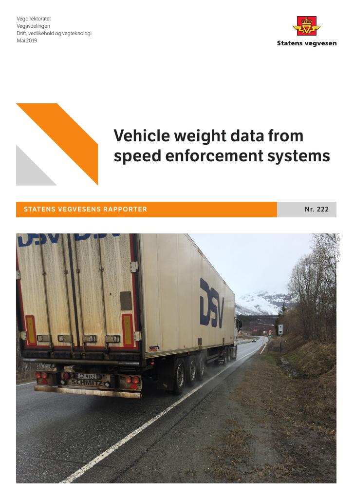 Forsiden av dokumentet Vehicle weight data from speed enforcement systems