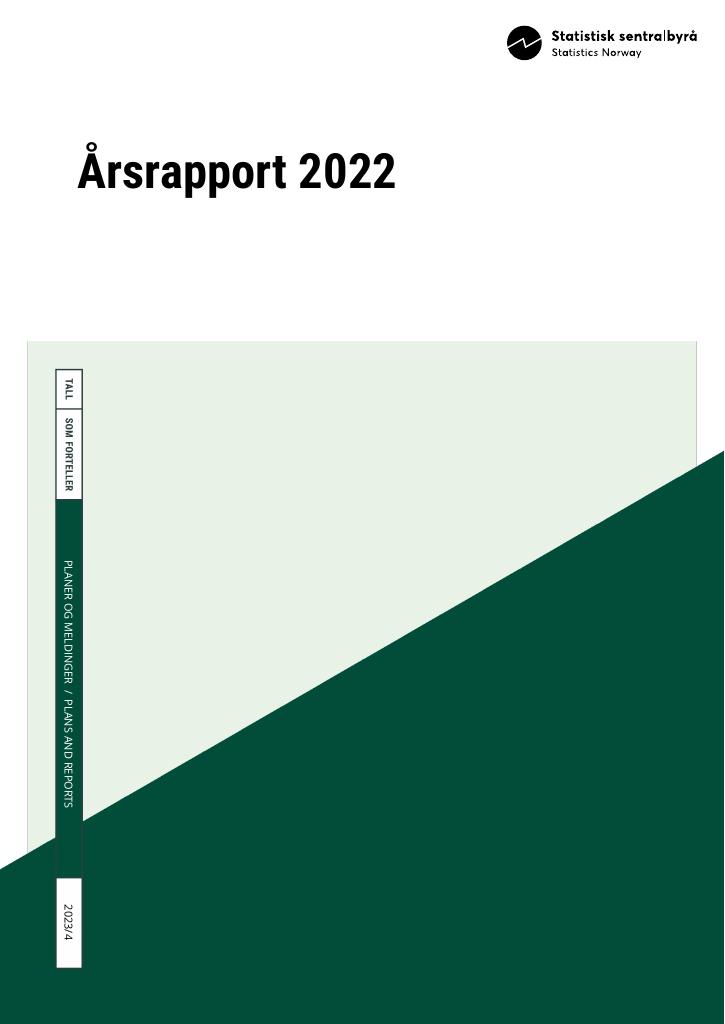 Forsiden av dokumentet Årsrapport Statistisk sentralbyrå 2022