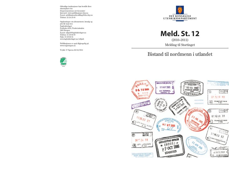 Forsiden av dokumentet Meld. St. 12 (2010–2011)