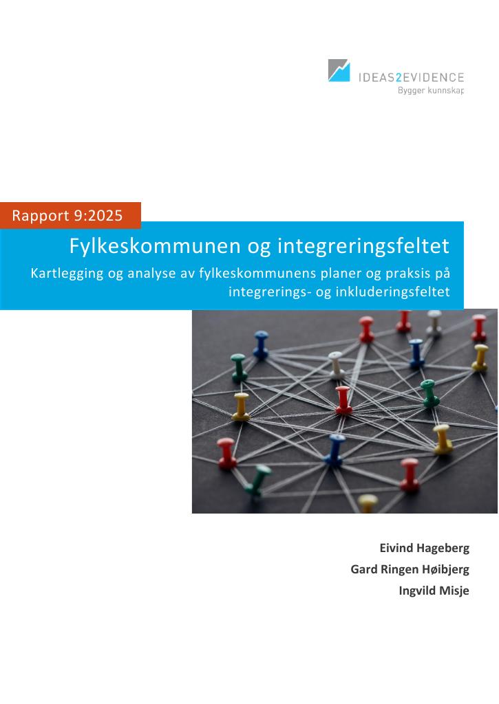 Forsiden av dokumentet Fylkeskommunen og integreringsfeltet
