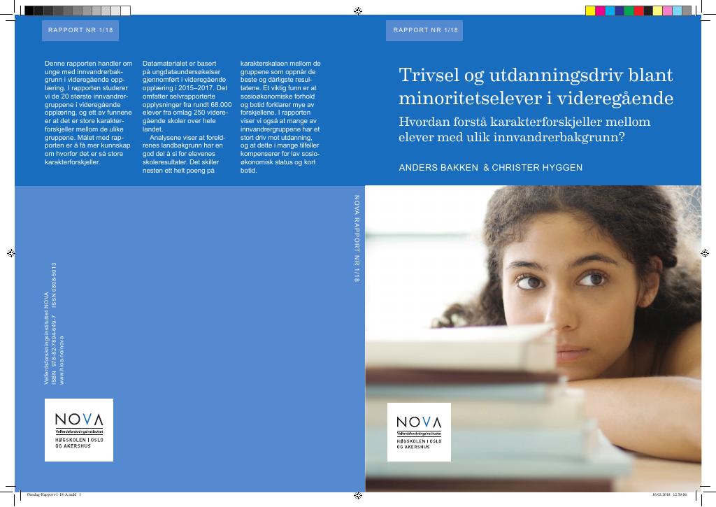 Forsiden av dokumentet Trivsel og utdanningsdriv blant minoritetselever i videregående