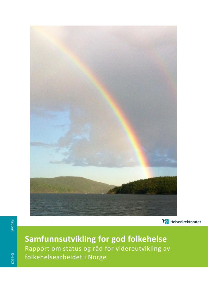 Forsiden av dokumentet Samfunnsutvikling for god folkehelse