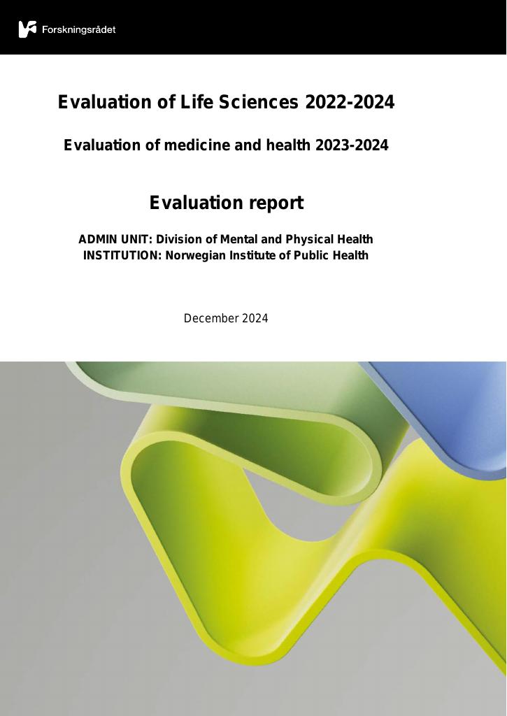 Forsiden av dokumentet Evaluation of Life Sciences 2022-2024  Division of Mental and Physical Health
