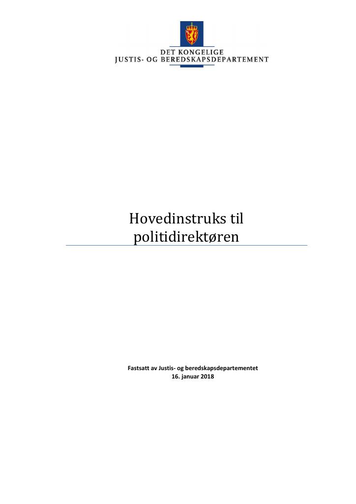 Hovedinstruks Politidirektoratet 2018 - Kudos