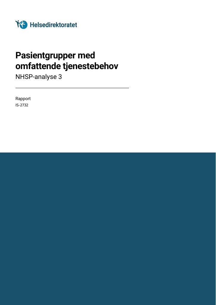 Forsiden av dokumentet Pasientgrupper med omfattende tjenestebehov