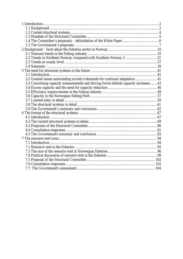 Forsiden av dokumentet The structural policy for the Norwegian fishing fleet