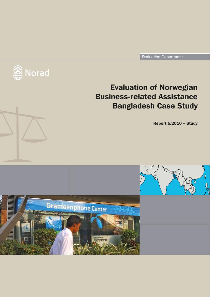 Forsiden av dokumentet Evaluation of Norwegian Business-related Assistance Bangladesh Case Study