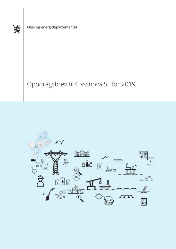 Forsiden av dokumentet Oppdragsbrev Gassnova SF 2019