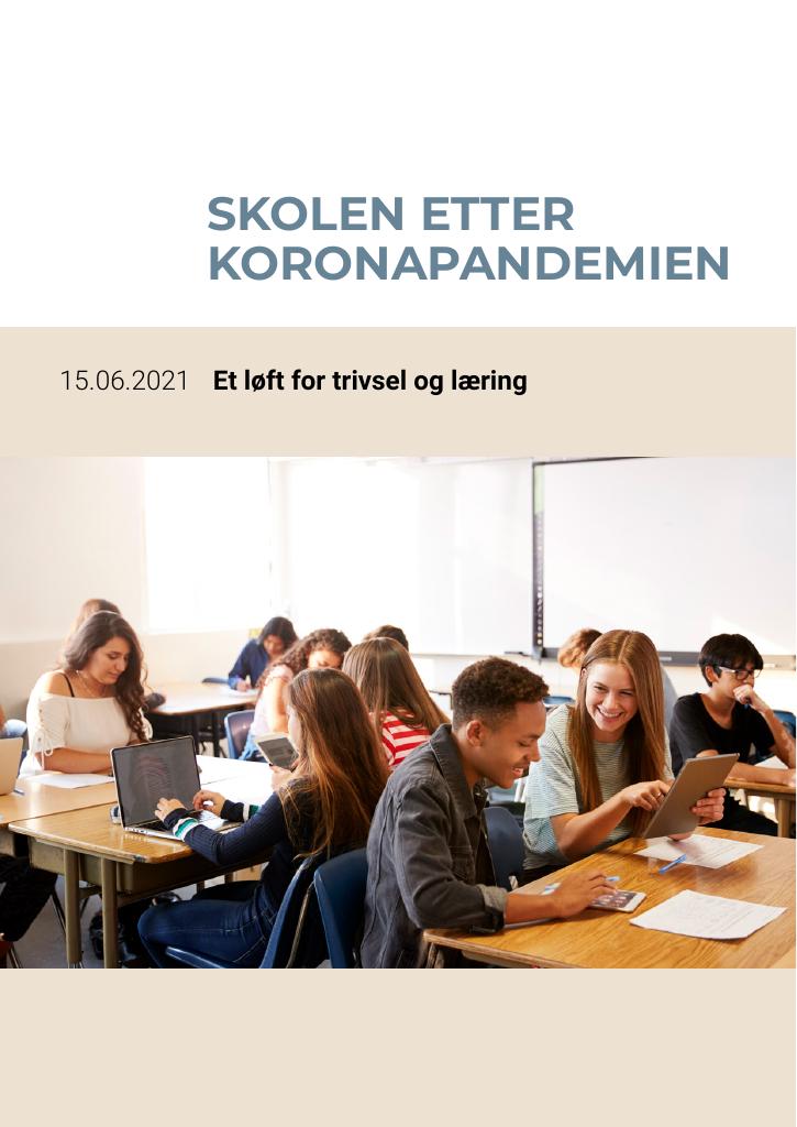 Forsiden av dokumentet Skolen etter koronapandemien