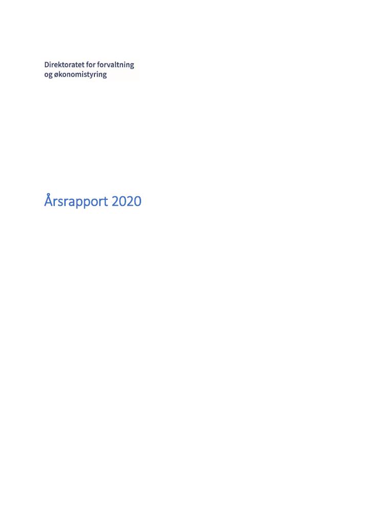 Forsiden av dokumentet Årsrapport DFØ 2020