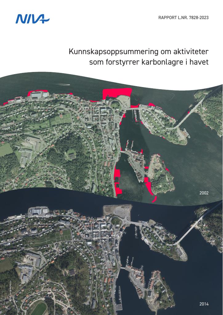 Forsiden av dokumentet Kunnskapsoppsummering om aktiviteter som forstyrrer karbonlagre i havet