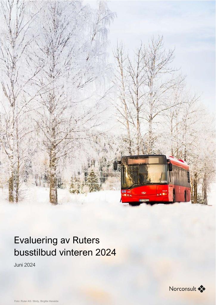 Forsiden av dokumentet Evaluering av Ruters busstilbud vinteren 2024