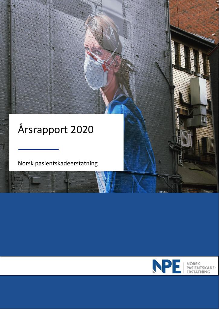 Forsiden av dokumentet Årsrapport Norsk pasientskadeerstatning 2020
