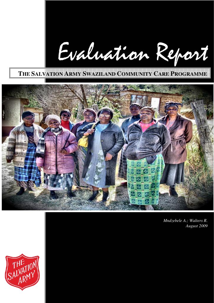 Forsiden av dokumentet Evaluation of The Salvation Army Swaziland Community Care Programme