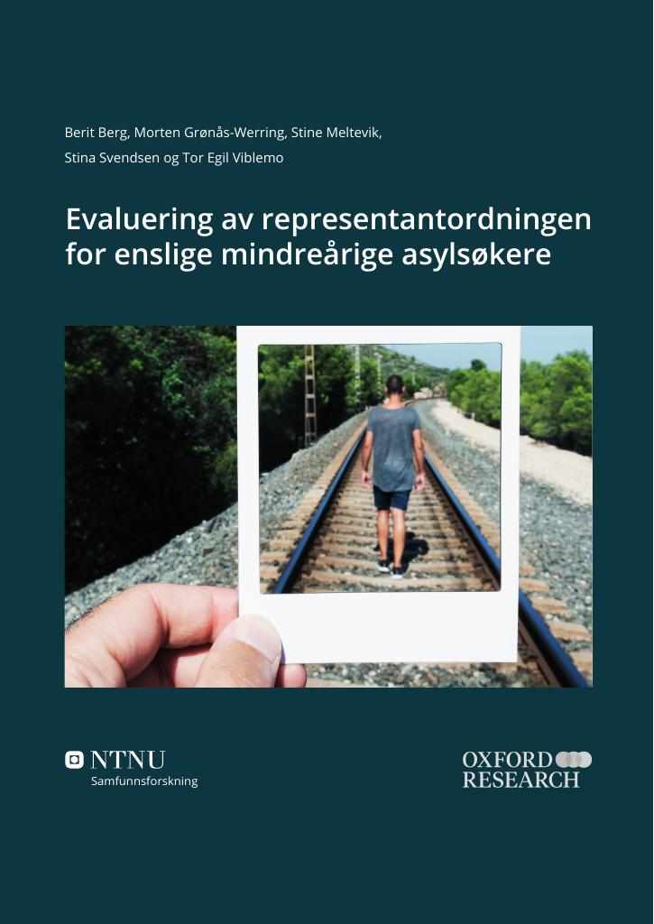 Forsiden av dokumentet Evaluering av representantordningen for enslige mindreårige asylsøkere