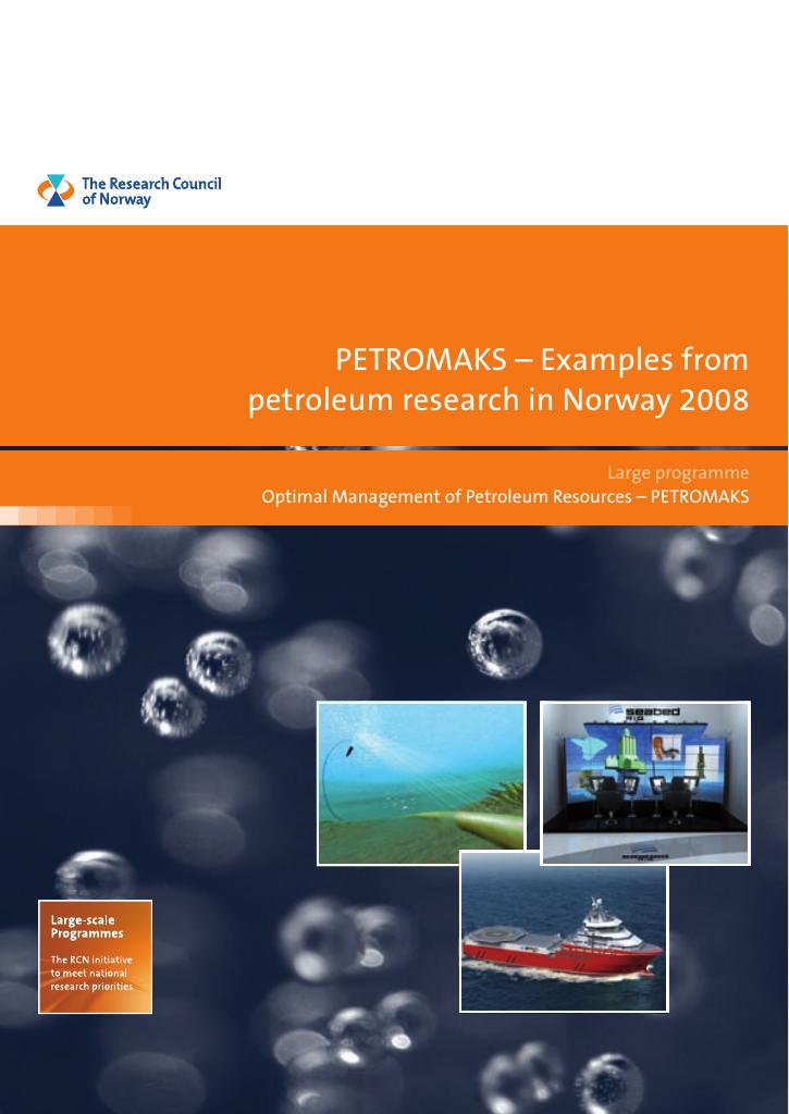 Forsiden av dokumentet PETROMAKS - Examples from petroleum research in Norway 2008