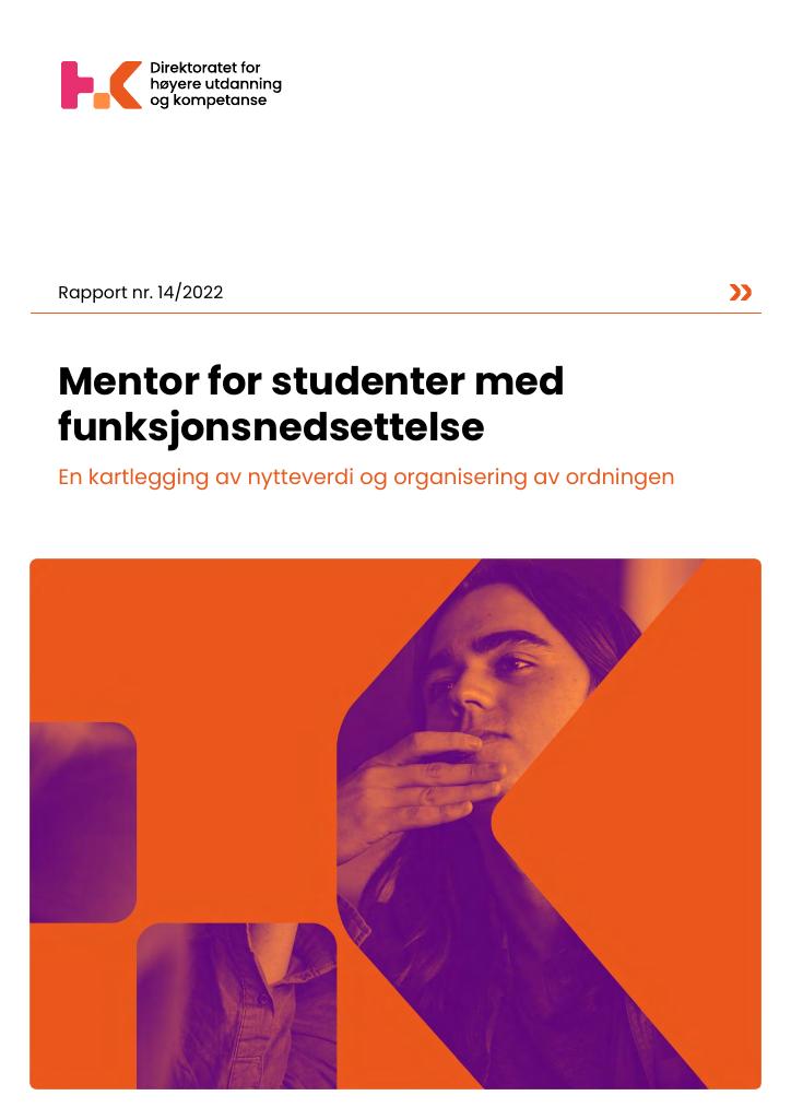Forsiden av dokumentet Mentor for studenter med funksjonsnedsettelse