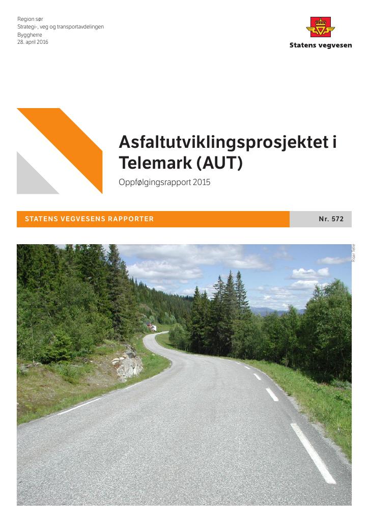 Forsiden av dokumentet Asfaltutviklingsprosjektet i Telemark (AUT)