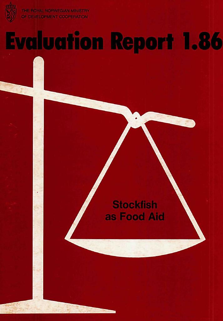 Forsiden av dokumentet Evaluation Report on Stockfish as Food Aid