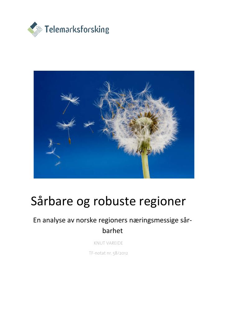 Forsiden av dokumentet Sårbare og robuste regioner