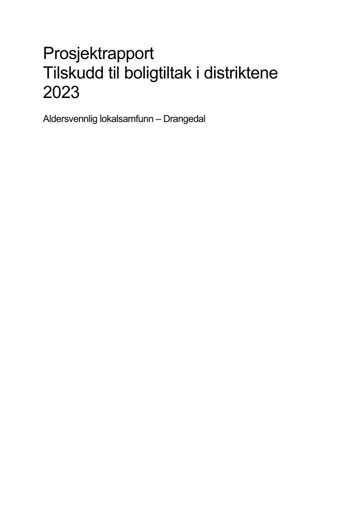 Forsiden av dokumentet Aldersvennlig lokalsamfunn - Drangedal (2024)