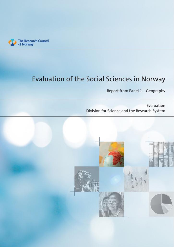 Forsiden av dokumentet Evaluation of the Social Sciences in Norway (SAMEVAL) - Panel 1