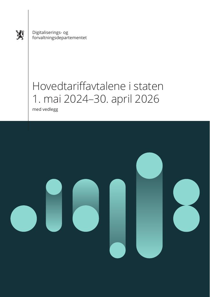 Forsiden av dokumentet Hovedtariffavtalene i staten 1. mai 2024-30. april 2026 : med vedlegg