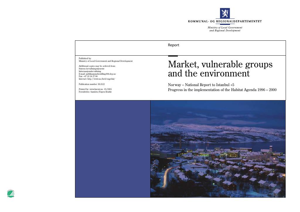 Forsiden av dokumentet Market, vulnerable groups and the environment