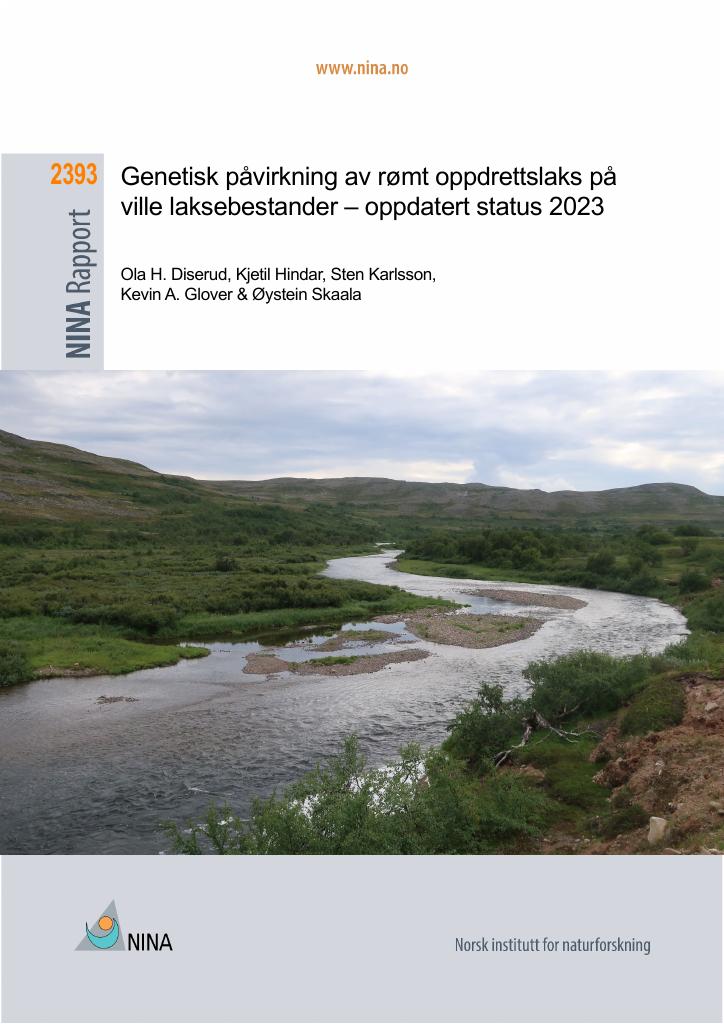 Forsiden av dokumentet Genetisk påvirkning av rømt oppdrettslaks på ville laksebestander – oppdatert status 2023