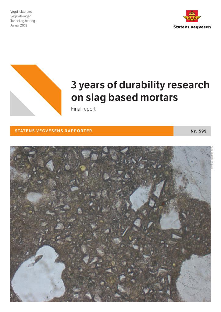 Forsiden av dokumentet 3 years durability research on slag based mortars