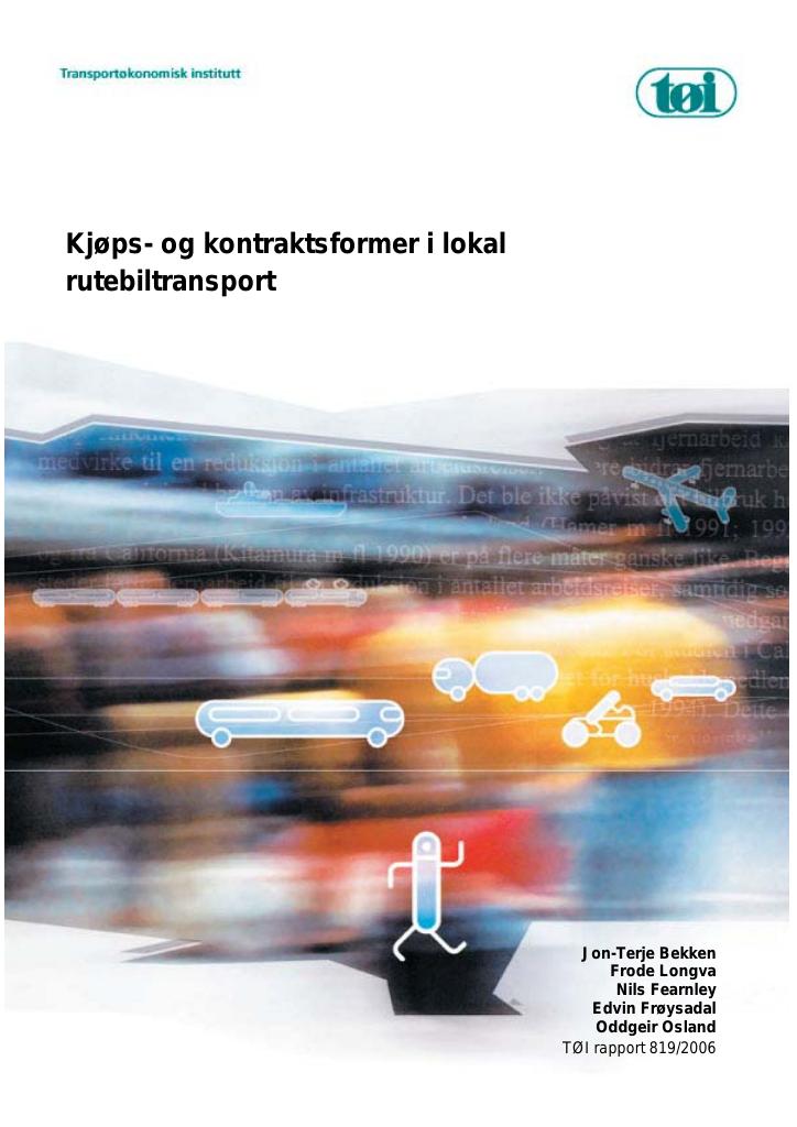 Forsiden av dokumentet Kjøps- og kontraktsformer i lokal rutebiltransport